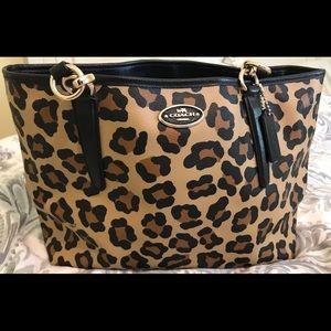 Authentic Coach Ocelot Ellis Leopard Print Tote